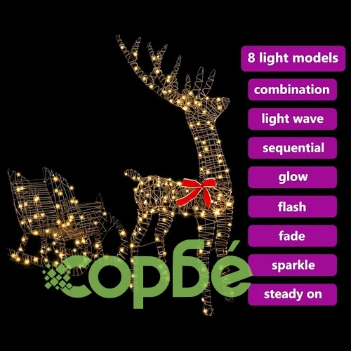 Коледна декорация Дядо Коледа с шейна от ратан 54x19x120 см топло бяло LED ➤ топ цена ➤ sorbe.bg