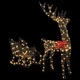 Коледна декорация Дядо Коледа с шейна от ратан 54x19x120 см топло бяло LED