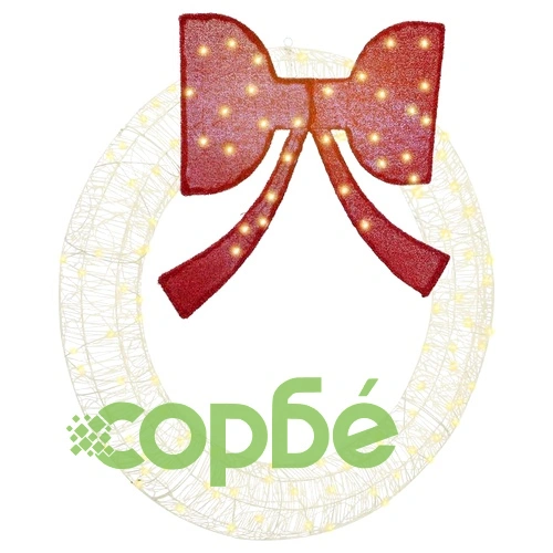 Коледен венец с LED осветление топло бяло 120 см акрил ➤ топ цена ➤ sorbe.bg