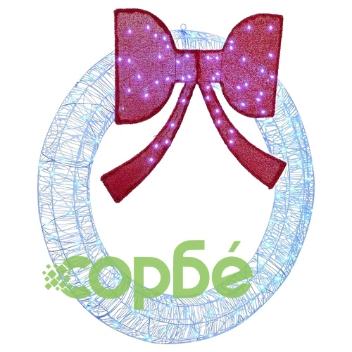 Коледен венец с LED светлини 120 см синьо акрил ➤ топ цена ➤ sorbe.bg