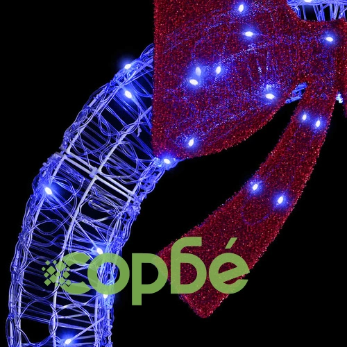 Коледен венец с LED светлини 120 см синьо акрил ➤ топ цена ➤ sorbe.bg
