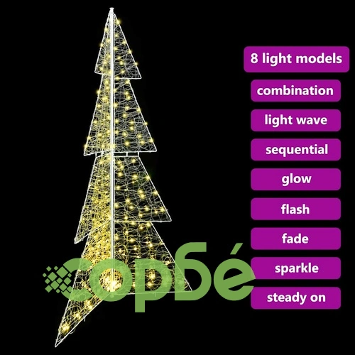 Коледно дърво с 240 LED светлини топло бяло 180 см акрил ➤ топ цена ➤ sorbe.bg