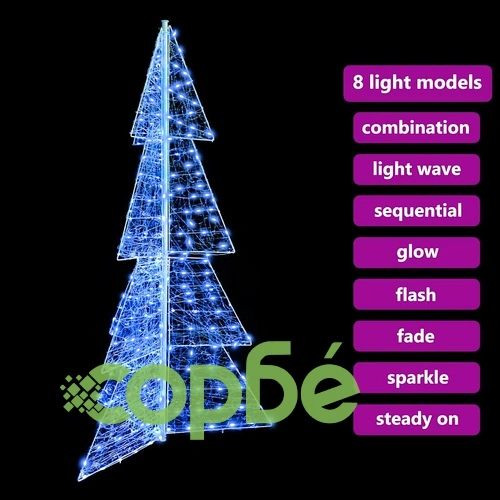 Коледно дърво от акрил с 240 LED светлини синьо 180 см ➤ топ цена ➤ sorbe.bg