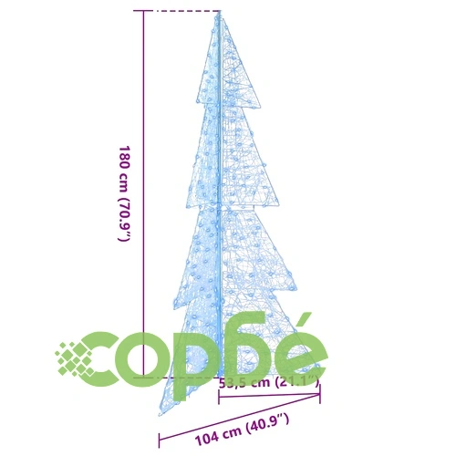 Коледно дърво от акрил с 240 LED светлини синьо 180 см ➤ топ цена ➤ sorbe.bg
