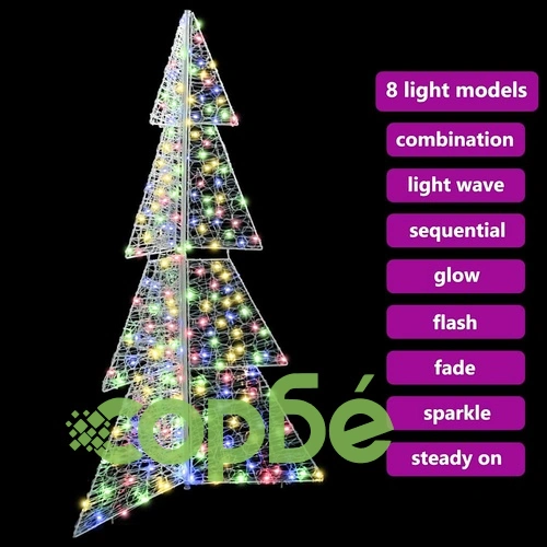 Коледно дърво с 240 LED светлини многоцветно 180 см акрил ➤ топ цена ➤ sorbe.bg