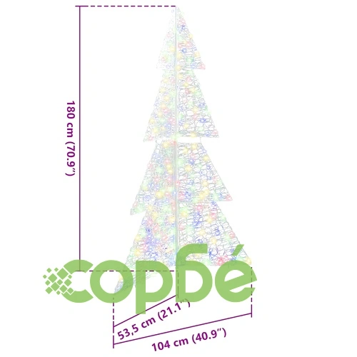 Коледно дърво с 240 LED светлини многоцветно 180 см акрил ➤ топ цена ➤ sorbe.bg