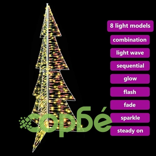 Коледно дърво с 240 LED светлини топло бяло 180 см PET ➤ топ цена ➤ sorbe.bg