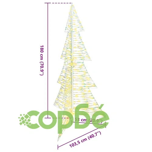 Коледно дърво с 240 LED светлини топло бяло 180 см PET ➤ топ цена ➤ sorbe.bg