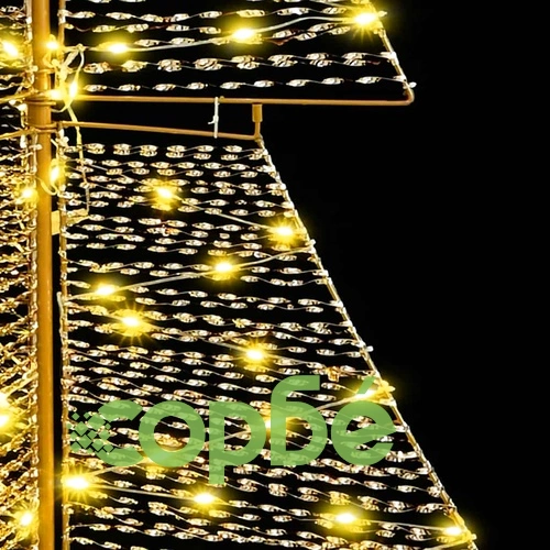 Коледно дърво с 240 LED диода топло бяло 180 см PET материал ➤ топ цена ➤ sorbe.bg