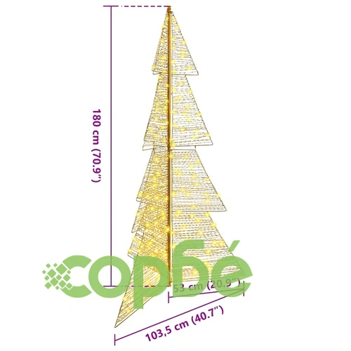 Коледно дърво с 240 LED диода топло бяло 180 см PET материал ➤ топ цена ➤ sorbe.bg