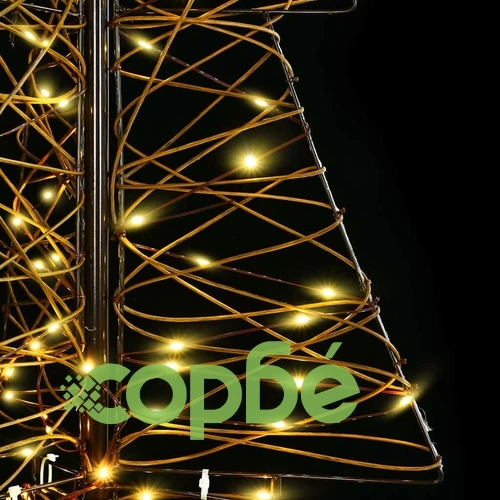 Коледно дърво от ратан с 240 LED светлини топло бяло 180 см ➤ топ цена ➤ sorbe.bg