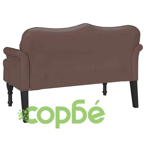 Пейка Честърфилд от изкуствена кожа, кафява, 120,5 x 65 x 75 см ➤ топ цена ➤ sorbe.bg