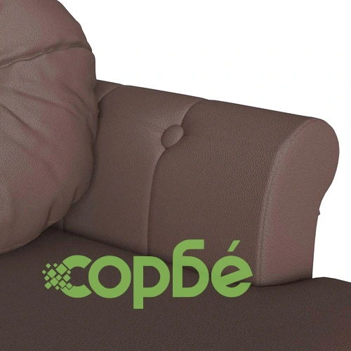 Пейка Честърфилд от изкуствена кожа, кафява, 120,5 x 65 x 75 см ➤ топ цена ➤ sorbe.bg