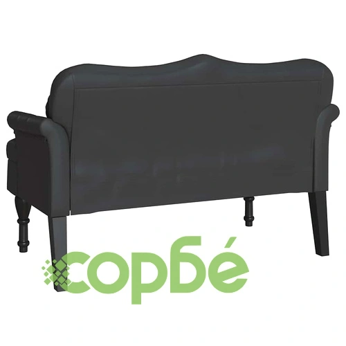 Пейка Честърфилд от Изкуствена Кожа, Черна, 120.5 x 65 x 75 см ➤ топ цена ➤ sorbe.bg