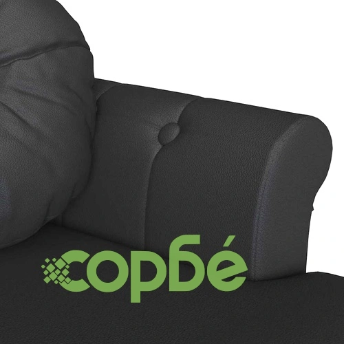 Пейка Честърфилд от Изкуствена Кожа, Черна, 120.5 x 65 x 75 см ➤ топ цена ➤ sorbe.bg