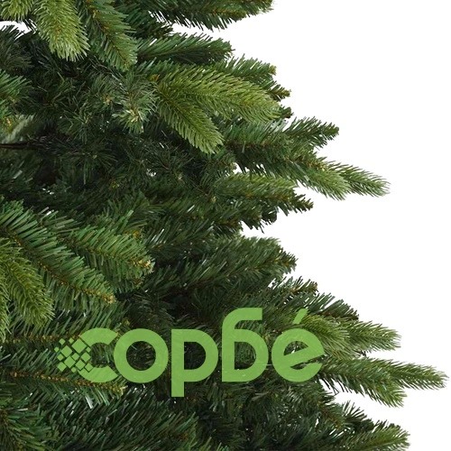 Изкуствена коледна елха с шарнирни клонки и метална поставка 210 см PVC/PE зелена ➤ топ цена ➤ sorbe.bg