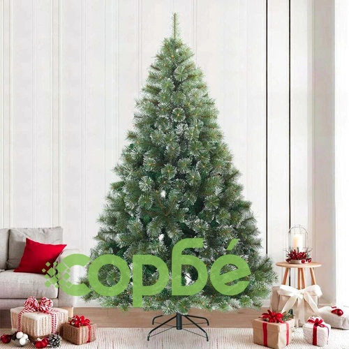 Изкуствено коледно дърво с покритие от сняг 240 см PVC бяло сгъваемо ➤ топ цена ➤ sorbe.bg