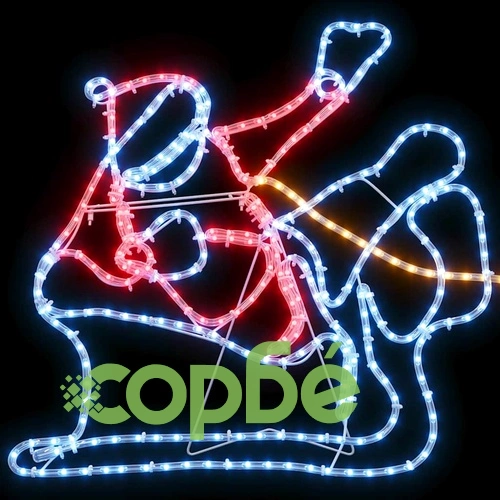 LED коледна декорация с 4 елена и шейна - многоцветна 69x79 см ПВЦ ➤ топ цена ➤ sorbe.bg