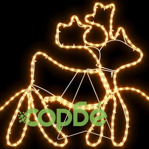 LED коледна декорация с 6 елена и Дядо Коледа 69x79 см ПВЦ ➤ топ цена ➤ sorbe.bg