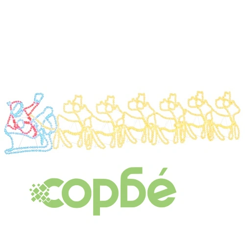 LED коледна декорация с 6 елена и Дядо Коледа 69x79 см ПВЦ ➤ топ цена ➤ sorbe.bg