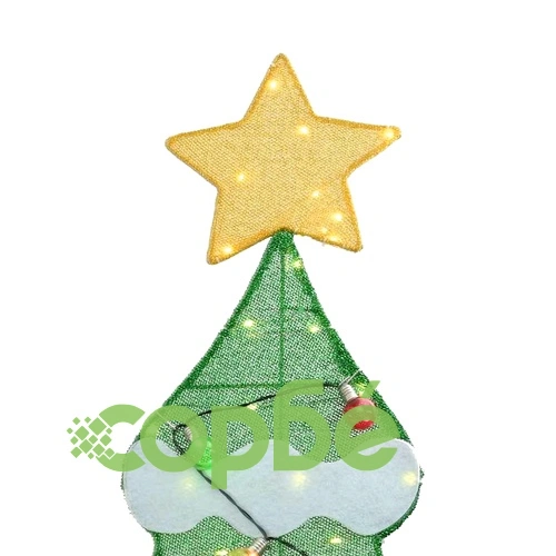 Осветена коледна елха 2D с 3 подаръчни кутии топло бяла 210 cm стомана ➤ топ цена ➤ sorbe.bg