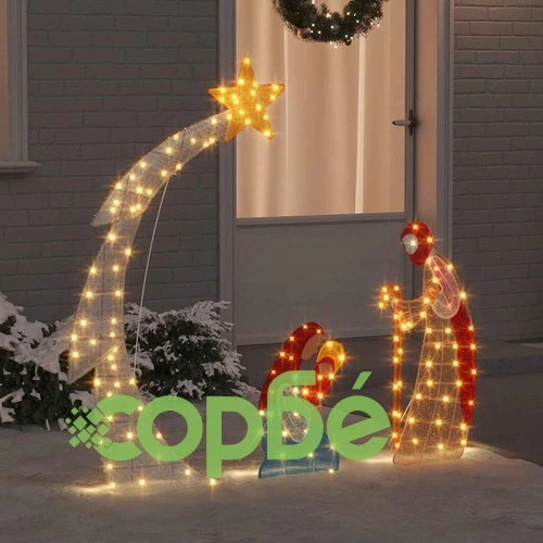 Светеща сцена на Рождество Христово 149x32x127.5 см полиестер топло бяло LED ➤ топ цена ➤ sorbe.bg