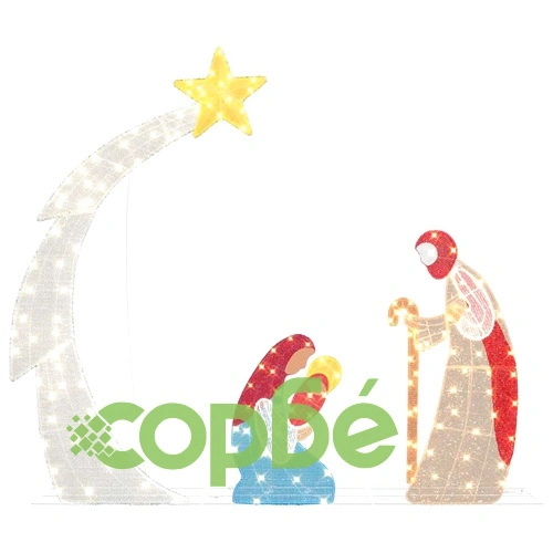 Светеща сцена на Рождество Христово 149x32x127.5 см полиестер топло бяло LED ➤ топ цена ➤ sorbe.bg