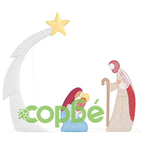 Светеща сцена на Рождество Христово 149x32x127.5 см полиестер топло бяло LED ➤ топ цена ➤ sorbe.bg