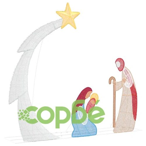 Светеща сцена на Рождество Христово 149x32x127.5 см полиестер топло бяло LED ➤ топ цена ➤ sorbe.bg