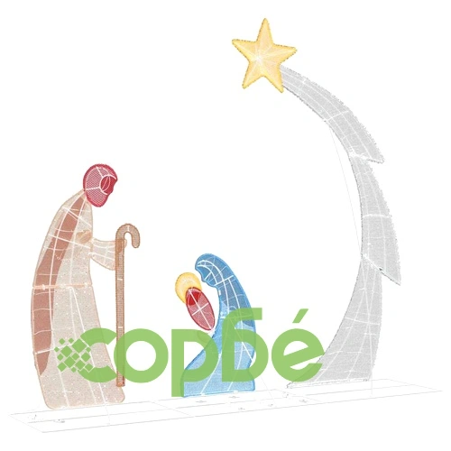 Светеща сцена на Рождество Христово 149x32x127.5 см полиестер топло бяло LED ➤ топ цена ➤ sorbe.bg
