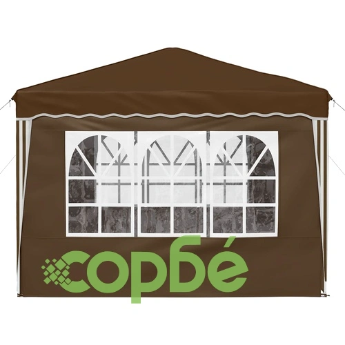 Поп-ъп парти палатка 288 x 288 x 245 см, оксфордска тъкан, таупе ➤ топ цена ➤ sorbe.bg