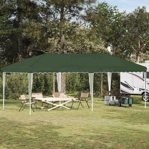 Поп-ъп парти шатра 575 x 290 x 245 см, зелена, стоманена рамка