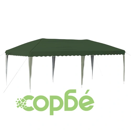 Поп-ъп парти шатра 575 x 290 x 245 см, зелена, стоманена рамка ➤ топ цена ➤ sorbe.bg