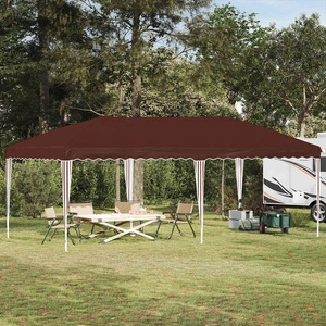 Поп-ъп парти шатра 575 x 290 x 245 см, кафява, 210D оксфорд плат