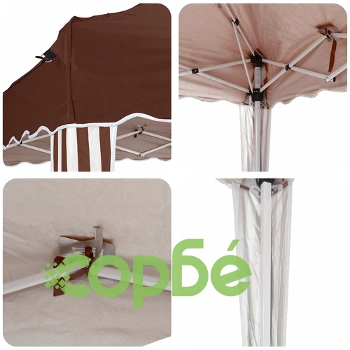 Поп-ъп парти шатра 575 x 290 x 245 см, кафява, 210D оксфорд плат ➤ топ цена ➤ sorbe.bg