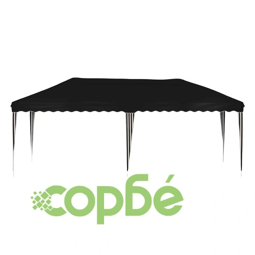 Поп-ъп парти шатра 575 x 290 x 245 см, черна, стомана и полиестер ➤ топ цена ➤ sorbe.bg