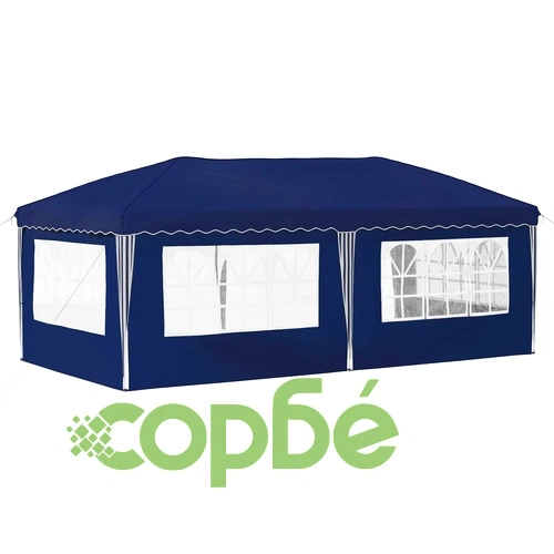 Поп-ъп парти шатра 575 x 289 x 245 см, синя, полиестер 210D ➤ топ цена ➤ sorbe.bg