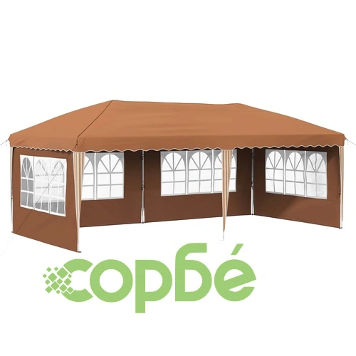 Поп-ъп парти шатра 575 x 289 x 245 см, оксфорд плат, Бежово ➤ топ цена ➤ sorbe.bg