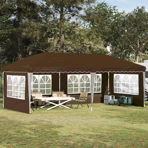 Поп-ъп парти шатра 575 x 289 x 245 см, Таупе, стоманена рамка