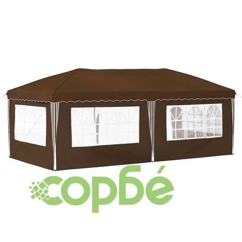 Поп-ъп парти шатра 575 x 289 x 245 см, Таупе, стоманена рамка ➤ топ цена ➤ sorbe.bg
