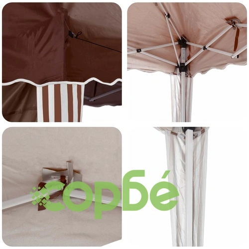 Поп-ъп парти шатра 575 x 289 x 245 см, кафява, полиестер 210D ➤ топ цена ➤ sorbe.bg