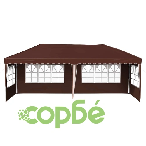 Поп-ъп парти шатра 575 x 289 x 245 см, кафява, полиестер 210D ➤ топ цена ➤ sorbe.bg