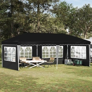 Поп-ъп парти шатра 575 x 289 x 245 см, черна, полиестер 210D