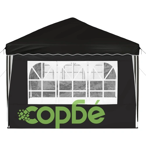 Поп-ъп парти шатра 575 x 289 x 245 см, черна, полиестер 210D ➤ топ цена ➤ sorbe.bg