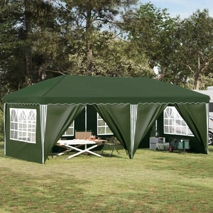 Поп-ъп парти шатра 575 x 288 x 245 см, зелена, полиестер 210D