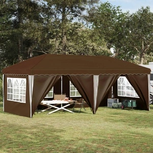 Поп-ъп парти шатра 575 x 288 x 245 см, Таупе, стоманена рамка