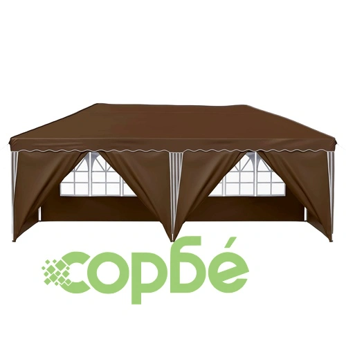 Поп-ъп парти шатра 575 x 288 x 245 см, Таупе, стоманена рамка ➤ топ цена ➤ sorbe.bg
