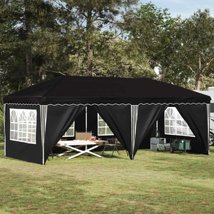 Поп-ъп парти шатра 575 x 288 x 245 см, черна, стомана