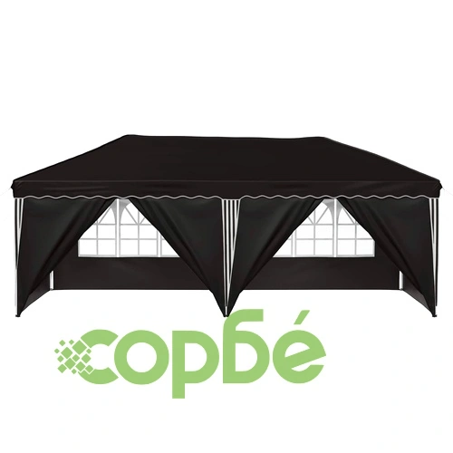 Поп-ъп парти шатра 575 x 288 x 245 см, черна, стомана ➤ топ цена ➤ sorbe.bg
