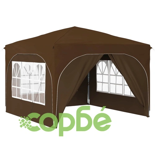 Поп-ъп парти шатра 290 x 290 x 245 см, Таупе, 210D Оксфорд плат ➤ топ цена ➤ sorbe.bg